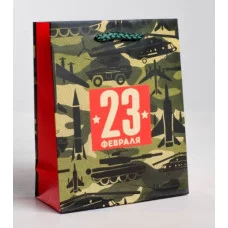 Пакет ламинированный вертикальный «С 23 февраля!», S 12 × 15 5,5 см 4515285