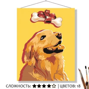 Картина по номерам на холсте 50х40 "Счастливчик"  Знайленд КН50401901