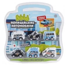Набор машинок Bebelot "Пуллбэк: Полицейские автомобили" (5 см, 6 шт., пружин. механизм) BBA1602-139