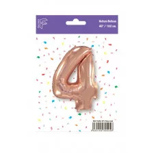 Шар (40\'\'/102 см) Цифра, 4, Розовое Золото, 1 шт. в уп. B901764RG