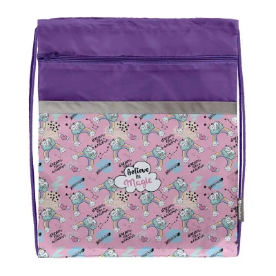 Мешок д/обуви Schoolformat RAINBOW MAGIC 49х41 см большой с карманом д/девочек 213010