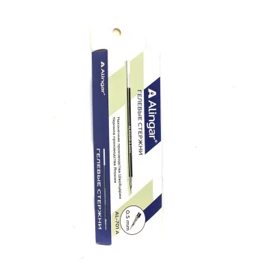 Стержень гелевый, черный, 0,5 мм., Alingar, 131 мм., супер тонкий наконечник AL701A