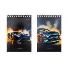 БЛОКНОТ А6 40л. на гребне ПРЕМИАЛЬНОЕ АВТО - 1 (Б40-2049) ассорти, цвет.мелов.обл, офсет, клетка Б40-2049