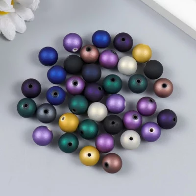 Бусины для творчества пластик "Шарики. Холодные оттенки металлик" набор 20 гр 1х1х1 см   9129411