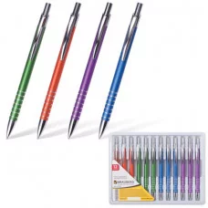 Ручка шариковая BRAUBERG бизнес-класса, "Gentleman", корпус ассорти, серебр.дет., 1мм,141426, синяя