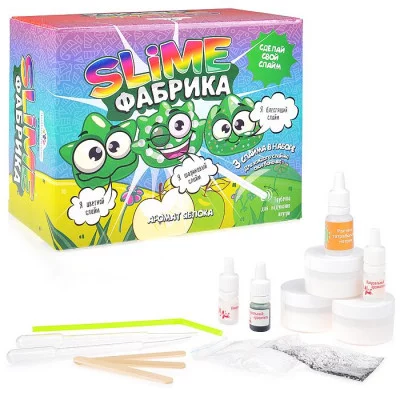 Набор Юный Химик Слайм фабрика Яблоко (3 шт) 324716
