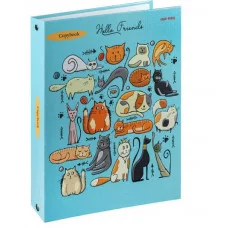 Тетрадь КЛЕТКА 80л. УМОРИТЕЛЬНЫЕ КОТЯТА (80-2545), на кольцах, глянцевая ламинац, лен 80-2545