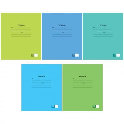 Тетрадь 12л., косая линия ArtSpace "Однотонная. Новая школьная" 309844