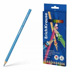 Цветные карандаши пластиковые ErichKrause Color Friends трехгранные, грифель 3 мм,  12 цветов 61804