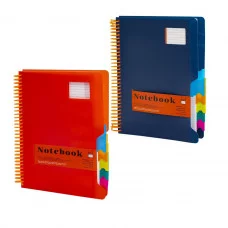 Тетрадь 200л. А4 клетка Alingar "Завитки" цветная спираль пластиковая обложка цвет ассорти 1шт AL12022