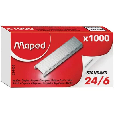 Скобы для степлера №24/6 Maped "Standard", никелированные, 1000шт. Maped 177707
