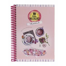 Скетчбук А5 64л. ЧАЙ СО СЛАДОСТЯМИ 64-1372 7БЦ на спирали глянц. ламинация