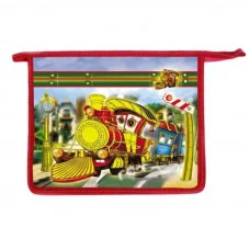 Папка для труда А4 2 отделения молния сверху фольг "Паровозик" КАНЦБУРГ 81Тр45_401 845401 077766