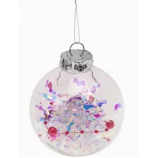 Новогоднее украшение. Елочный шар "Комета" с декором 8см НУ-3439