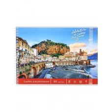 Альбом для рисования А4 40л ГОРОД У ВОДЫ гребень с жестк 40-1211