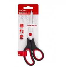 Ножницы канцелярские 19,5 см (НЖ-1090) двухцв. прорезин. кольца, в карт. блистере,  НЖ-1090