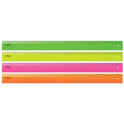 Линейка 50см Стамм, пластиковая, флуоресцентная, ассорти Стамм 130613