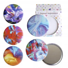 Зеркало "Узор", D-7см, пластик, ассорти. 2020-2 J.Otten 296681