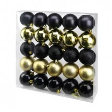 Набор ёлочных шаров 25 шт Мечта 6 см черный золотой НУ-4194