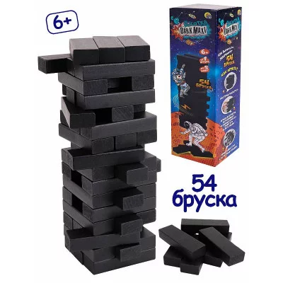 Игра "Башня.Высотка DARK Maxi"высота 27см,размер бруска:15*25*75 мм,54 эл.,в коробке(Арт.ИН-9654)