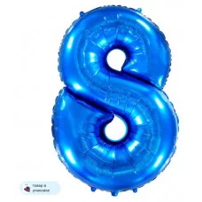 Шар (40\'\'/102 см) Цифра, 8, Синий, 1 шт. в уп. B901768A