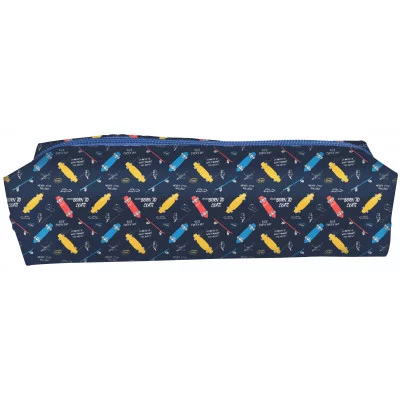 Пенал-тубус 1 секц. прямоуг. Schoolformat СКЕЙТБОРД 195х45х45 полиэстер молния синий 237053