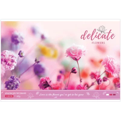 Альбом для рисования 12л А4 на скрепке ArtSpace Delicate flower 311479