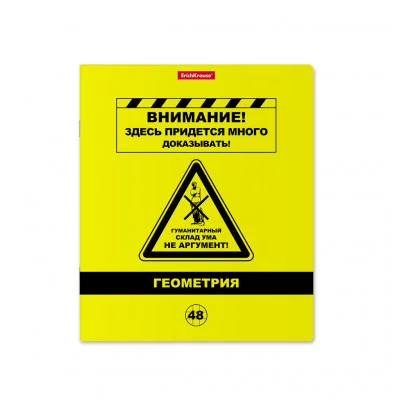 Тетрадь общая ученическая с пластиковой обложкой на скобе ErichKrause Be Informed, ГЕОМЕТРИЯ, 48 листов, клетка 59483