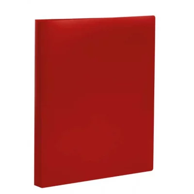 Папка на 2 кольцах СТАММ А4, 25мм, 500мкм, пластик, красная 343108