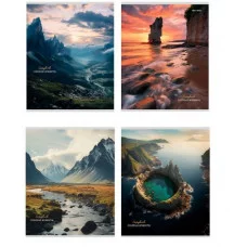 Тетрадь КЛЕТКА 80л. ПРИРОДА И ГОРЫ (80-8422) цвет.мелов.обл. 80-8422