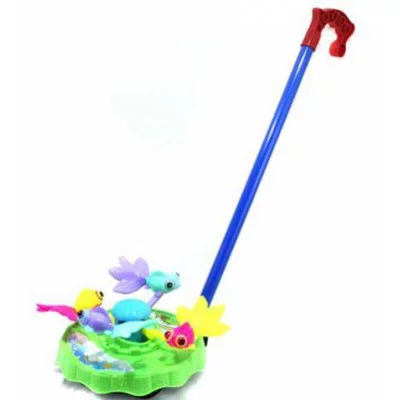 Каталка Карусель Рыбки с ручкой 42089