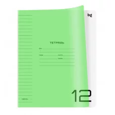 Тетрадь 12л., линия BG "UniTone. Neon", пластиковая обложка, неон салатовый 379117
