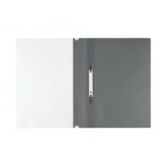 Папка-скоросшиватель пластик. СТАММ А4, 180мкм, серая с прозр. верхом 356766