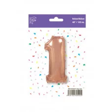 Шар (40\'\'/102 см) Цифра, 1, Розовое Золото, 1 шт. в уп. B901761RG