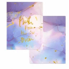 Папка с 30 вкладышами Alingar А4 310х235 мм пластик 400 мкм мраморный дизайн с надписью "Fresh" сиреневый 1шт AL12805/3