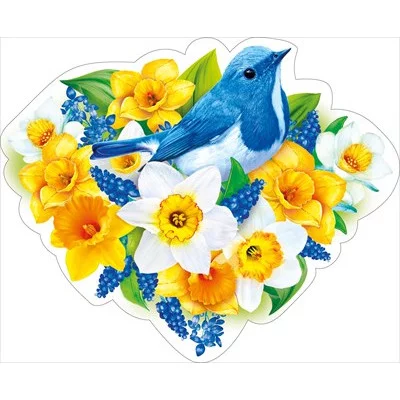 Наклейка на двустороннем скотче М190 Мир Поздравлений Птица цветущей ветке 80940