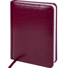 ЕЖЕДНЕВНИК А6, 128л. недатир. TOUCH SKIN - BORDEAUX (128-3182) кожзам (бордовый) 128-3182