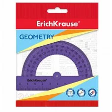 Транспортир пластиковый ErichKrause Caribbean Sunset 180°/10см фиолетовый 57919