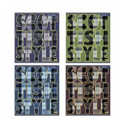 Тетрадь 48л., А5, линия, Alingar "Scotish", скрепка, мелованный картон (стандарт), блок офсет AL12026