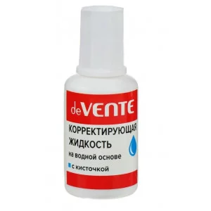 Корректирующая жидкость водная основа 20мл кисточка DEVENTE 4060102 340571