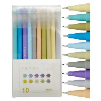 Линеры 10 цв. DG-126 "Salt" 0,4мм, круглый матовый корпус, в уп ПВХ MGP1052С 331232