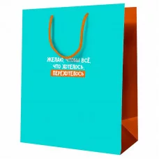 Пакет подарочный 1шт 18*23*10см MESHU "Пожелание", ламинированный 354762