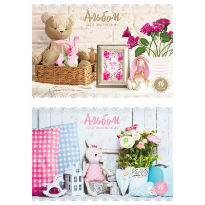 Альбом для рисования 16л А4 на скрепке ArtSpace Stuffed animals 271436