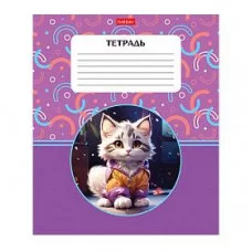 Тетрадь 18л А5ф клетка 65г/кв.м на скобе   скругл.углы серия -Маленькие пушистики- 086198
