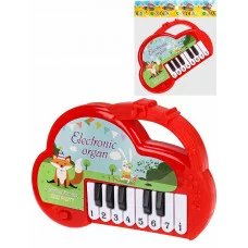 Детское пианино"Маленький музыкант"красное 25х2,5х18см(бат.2*АА не в компл.,в пакете)( Арт. 2078710)