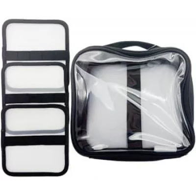 Пенал DH-274/DG-616 Косметичка, квадратная, 1 отделение, текстиль с силиконовой вставкой, с 3мя вкладышами, черный LG-12842 331040