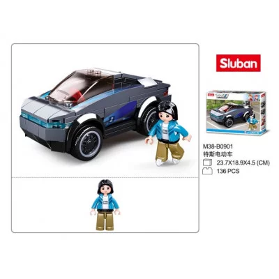 Конструктор пластиковый Sluban Город. Электрокар (136 дет., 1 фигур.) (Арт. M38-B0901) M38-B0901