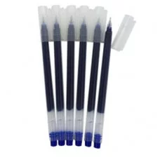 Ручка гелевая DC-83 син 0,5мм, игольчатый стержень, прозрачный круглый корпус 328816