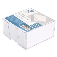 Блок д/зап. в подставке LITE 9х9х5 см белый 1 цв. 65 г/м2, цвет подставки прозр. 111001