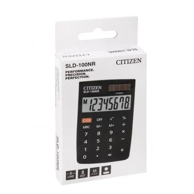 Калькулятор карманный Citizen SLD-100NR, 8 разрядов, двойное питание, 58*88*10мм, черный 268473